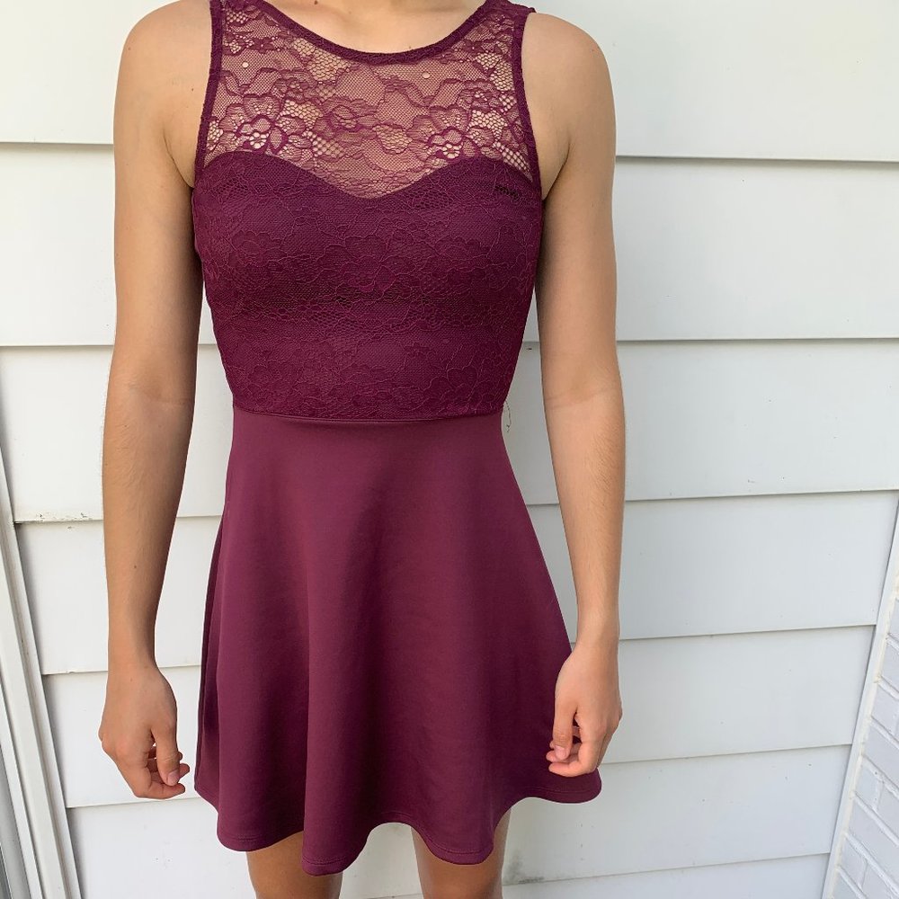 H & M Purple Lace Sleeveless Dress